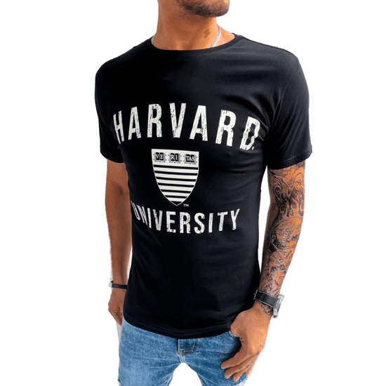Dstreet Moška majica s črnim tiskom HARVARD rx5087