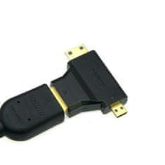 Kitajc 3 v 1 Mikro in mini moški HDMI na 90 stopinj ženski HDMI COMBO adapter