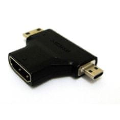 Kitajc 3 v 1 Mikro in mini moški HDMI na 90 stopinj ženski HDMI COMBO adapter