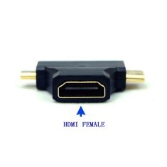 Kitajc 3 v 1 Mikro in mini moški HDMI na 90 stopinj ženski HDMI COMBO adapter