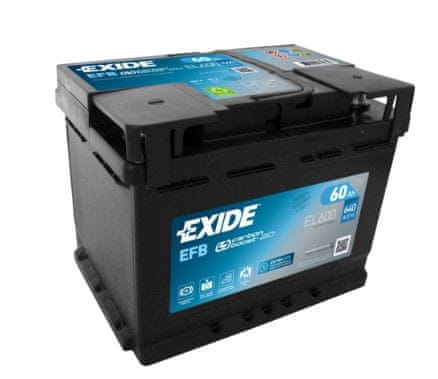 Exide EFB EL600 akumulator, 60 Ah, D+, 640 A(EN), 242 x 175 x 190 mm