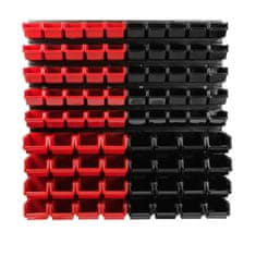 botle Viseča plošča za orodje 77 x 78 cm z 90 kos Škatla stenskih Rdeča in Črna škatle plastika