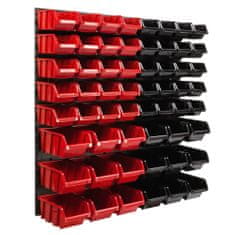 botle Viseča plošča za orodje 77 x 78 cm z 58 kos Škatla stenskih Rdeča in Črna škatle plastika