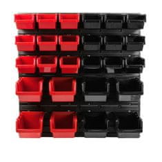 botle Viseča plošča za orodje 77 x 78 cm z 26 kos Škatla stenskih Rdeča in Črna škatle plastika