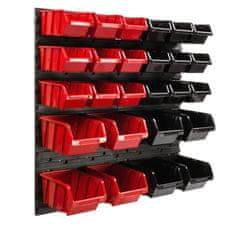 botle Viseča plošča za orodje 77 x 78 cm z 26 kos Škatla stenskih Rdeča in Črna škatle plastika