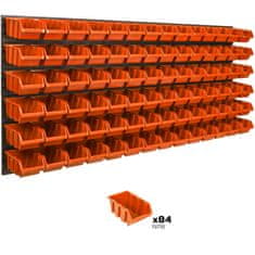 botle Viseča plošča za orodje 173 x 78 cm z 84 kos Škatla stenskih Oranžna Sistem za shranjevanje XL