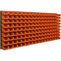 botle Viseča plošča za orodje 173 x 78 cm z 153 kos Škatla stenskih Oranžna Sistem za shranjevanje XL