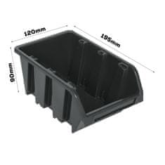 botle Stenska plošča za orodje 39 x 78 cm z 9 kos Škatla viseče Črna škatle s kompletom držal plastika