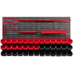 botle Komplet plošč z držali za orodje 156 x 78 cm z 39 kos Škatla viseče Rdeča in Črna škatle plastika