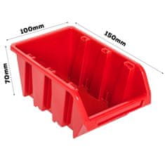 botle Plošča za obesanje orodja 58 x 39 cm Rdeča škatle z držalom za večjo opremo orodje grablje lopate