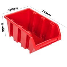 botle Plošča za obesanje orodja 115 x 39 cm Rdeča škatle z držalom za večjo opremo orodje grablje lopate