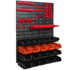 botle Delavniški panel za orodja 58 x 78 cm z 22 kos Škatla viseče Oranžna in Črna škatle plastika