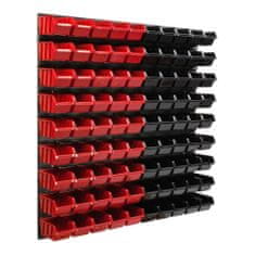 botle Viseča plošča za orodje 77 x 78 cm z 90 kos Škatla stenskih Rdeča in Črna škatle plastika