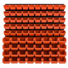 botle Viseča plošča za orodje 77 x 78 cm z 82 kos Škatla stenskih Oranžna škatle Sistem za shranjevanje