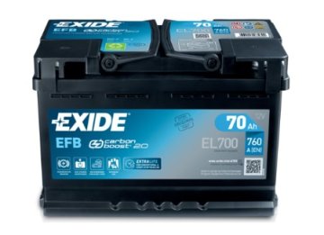 Exide EFB EL700 akumulator, 70 Ah, D+, 760 A(EN), 278 x 175 x 190 mm