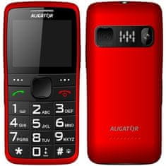Aligator Mobilni telefon Aligator A675 Senior - rdeč