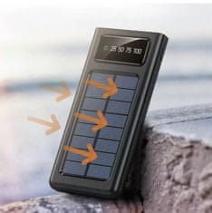 Andowl Solarna Polnilna Baterija - Solar Powerbank 12.000 mAh - ČRNA