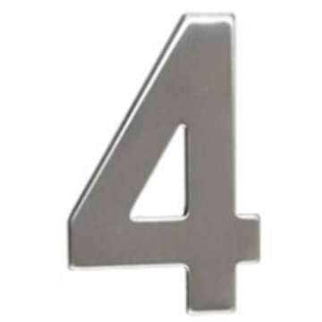 Walteco Številka "4", 50 mm, samolepilna, iz nerjavečega jekla