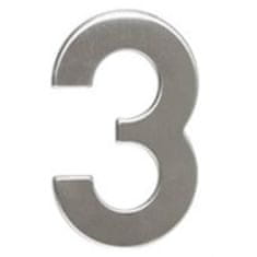 Walteco Številka "3", 50 mm, samolepilna, iz nerjavečega jekla