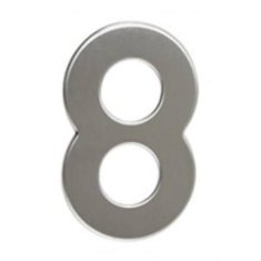Walteco Številka "8", 50 mm, samolepilna, iz nerjavečega jekla