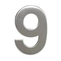 Številka "9", 50 mm, samolepilna, iz nerjavečega jekla
