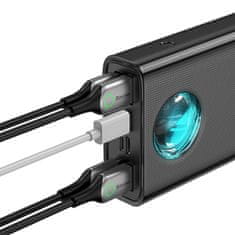 BASEUS powerbank amblight 30000mah, 4xusb, usb-c, 65w (črna)