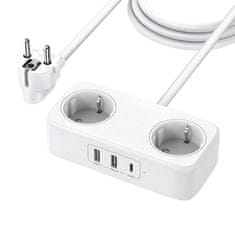 Ugreen diginest omrežni polnilec 30W, 2x usb, 1x usb-c (bel)