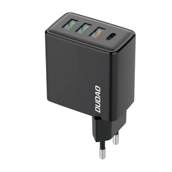 DUDAO Potovalni polnilec Dudao A5HEU 3x USB + USB-C, PD 20W (črn)