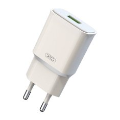 XO L92D omrežni polnilnik, 1x USB, 18W, QC 3.0 (bela)
