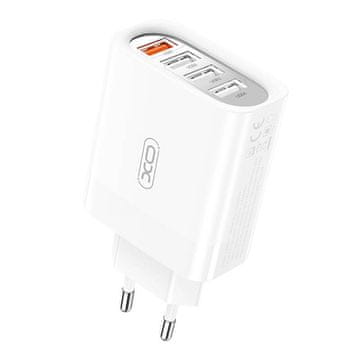 XO omrežni polnilec l100 usb qc 3.0 + 3x usb 2.4a (bel)