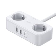 Ugreen diginest omrežni polnilec 30W, 2x usb, 1x usb-c (bel)