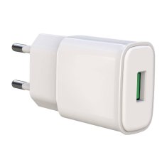 XO L92D omrežni polnilnik, 1x USB, 18W, QC 3.0 (bela)