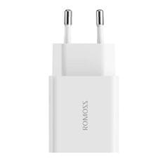 Romoss omrežni polnilnik ac30t, usb + usb-c, 30 W (bel)