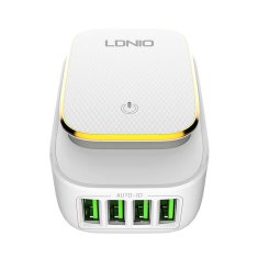 LDNIO A4405 4USB omrežni polnilnik, LED svetilka + kabel USB-C