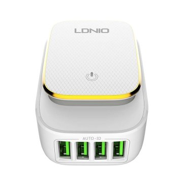 LDNIO A4405 4USB omrežni polnilnik, LED svetilka + kabel USB-C