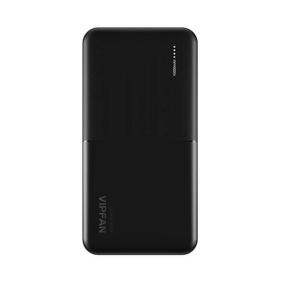 Vipfan Powerbank Ultra-Thin F04 10000 mAh, 2x USB (črna)