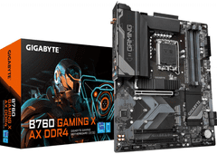 Gigabyte B760 Gaming X AX osnovna plošča, DDR4, DDR4, SATA3, USB3.2Gen2, DP, WiFi, LGA1700, ATX