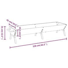 Vidaxl Pladenj za žar srebrn 158x42x31 cm nerjaveče jeklo