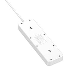 LDNIO napajalnik s 5 vtičnicami, 3x usb, usb-c, sc5415, eu/us, 2500 W (bela)