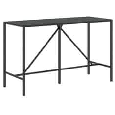 Vidaxl Barska miza s stekleno ploščo črna 180x70x110 cm poli ratan