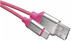 Emos kabel USB 2.0 A/M - USB C/M, 1 m, roza (2335072504)