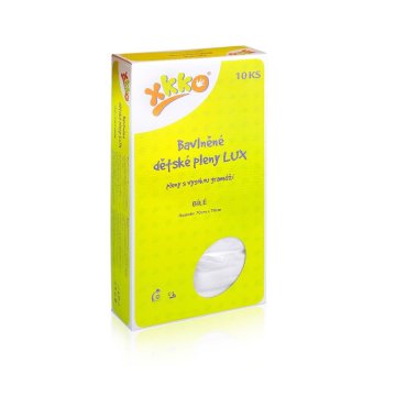 Bombažne plenice KIKKO Lux 70x70 (10 kosov) - Bela