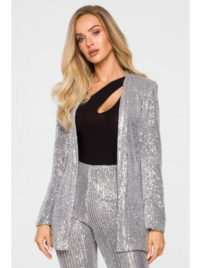 Made of Emotion Ženski blazer Meeno M724 srebrna