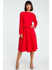 BeWear Ženska midi obleka Youdon B087 rdeča XL