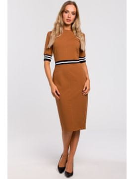 Made of Emotion Ženska mini obleka Rangdol M461 karamela