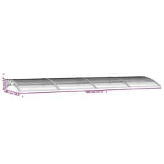 Vidaxl Nadstrešek za vrata siv 400x100 cm polikarbonat