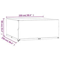 Greatstore Prevleka za vrtno pohištvo 2 kosa 250x250x90 cm kvadratna