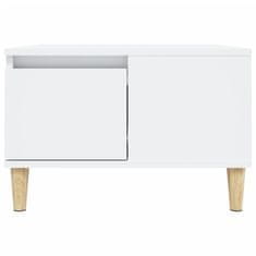 Vidaxl Klubska mizica bela 55x55x36,5 cm inženirski les