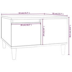 Vidaxl Klubska mizica bela 55x55x36,5 cm inženirski les