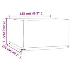 Vidaxl Prevleka za vrtno pohištvo 2 kosa 8 obročkov 125x125x75 cm